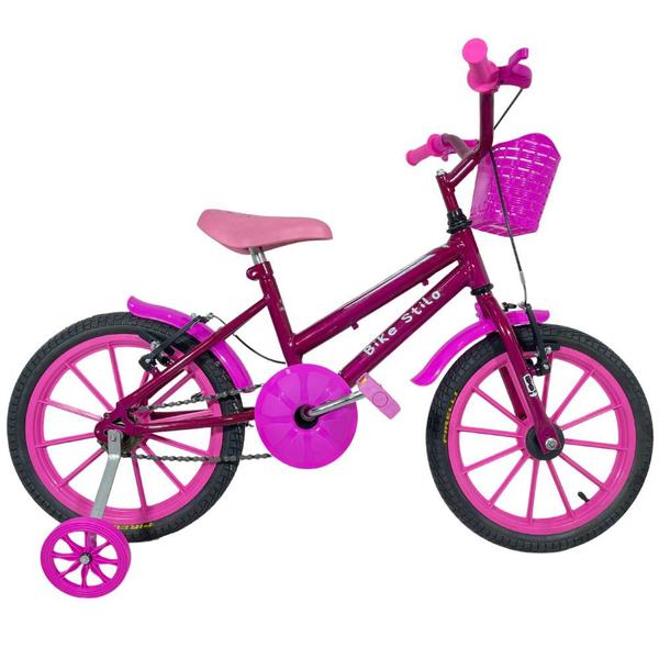 Imagem de Bicicleta Infantil Passeio Aro 16 Feminina Rosa Verniz