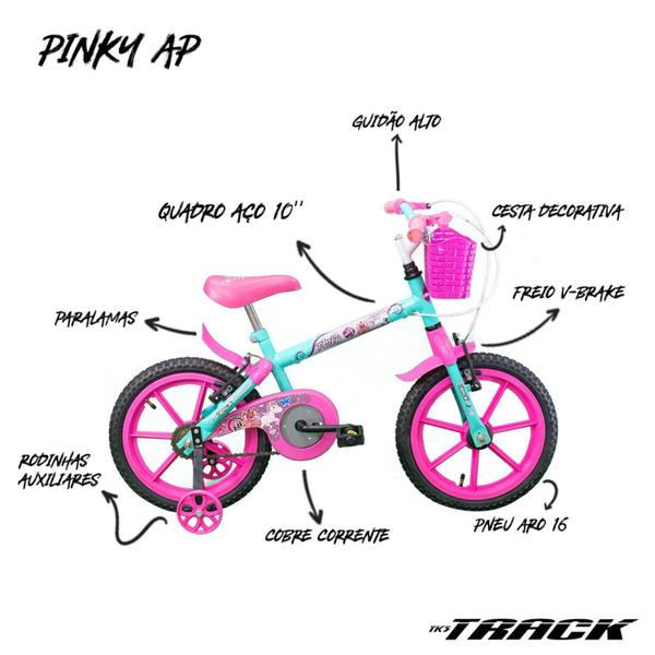 Imagem de Bicicleta Infantil Pink A16 com Cesta TK3 Track