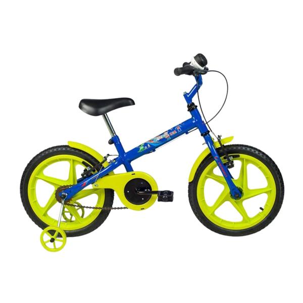 Imagem de Bicicleta Infantil Rock Aro 16" Azul e Verde Limão Verden - 10477