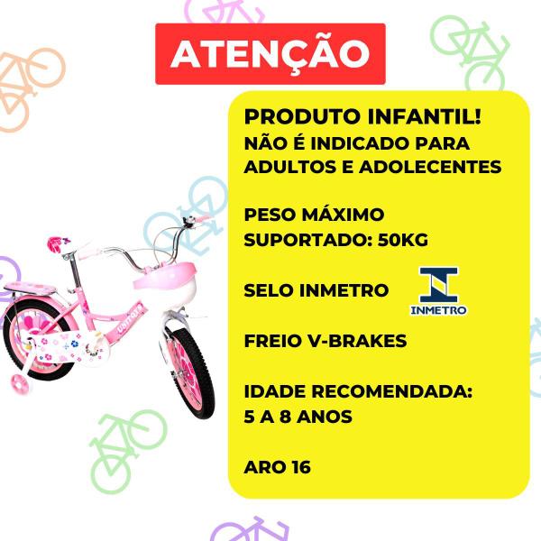 Imagem de Bicicleta Infantil Rosa Princesa Aro 16 Menina