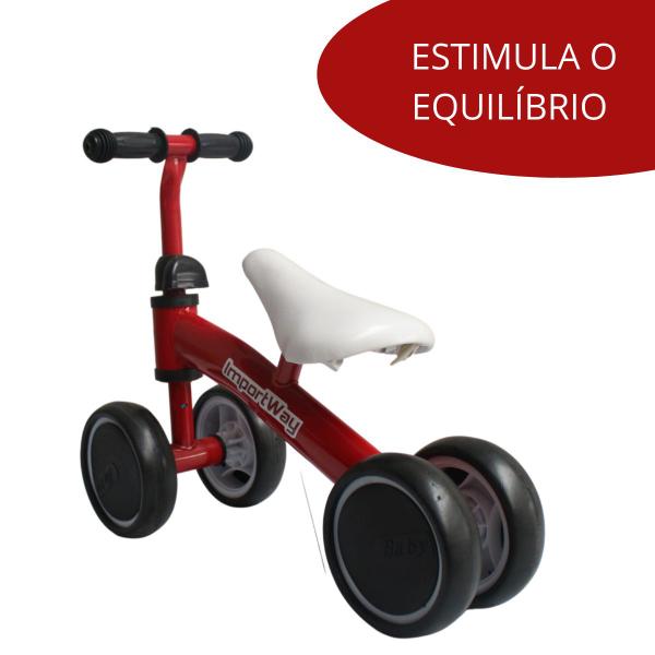 Imagem de Bicicleta Infantil Sem Pedal Equilíbrio 4 Rodas - Cores C/ Inmetro Bike Balance