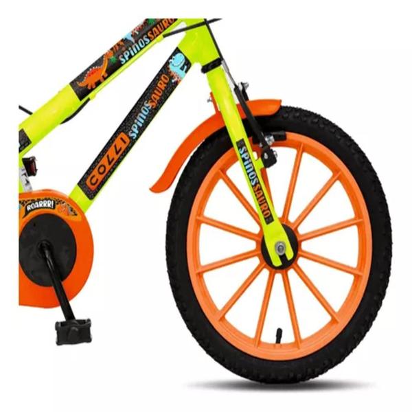 Imagem de Bicicleta Infantil Spinossauro Aventuras Aro 16 Colli Cor Amarelo Neon