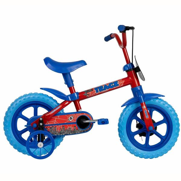 Imagem de Bicicleta Infantil Track E Bikes Aro 12 com Cestinha Rodas de Apoio Lateral Cobre Corrente Arco Iris