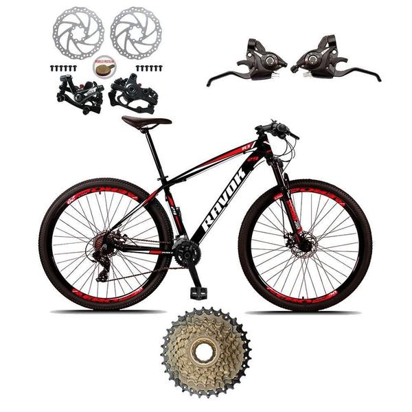 Imagem de Bicicleta Mountain Bike 21 Velocidades Alavanca Alumínio Vermelho Quadro 15"