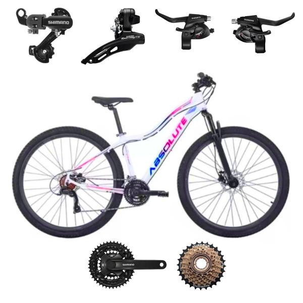 Imagem de Bicicleta MTB Feminina Absolute Hera 21 Velocidades Aro 29 Aluminio Freio a Disco C/ Kit Shimano