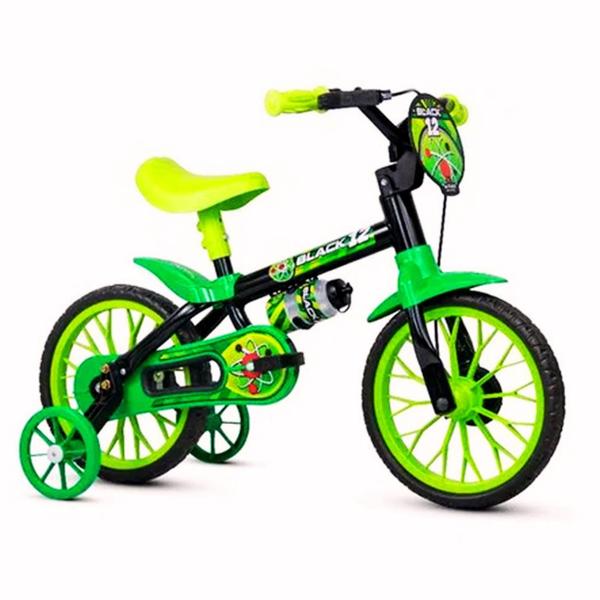 Imagem de Bicicleta nathor aro 12 black 12  masculina pto/verde