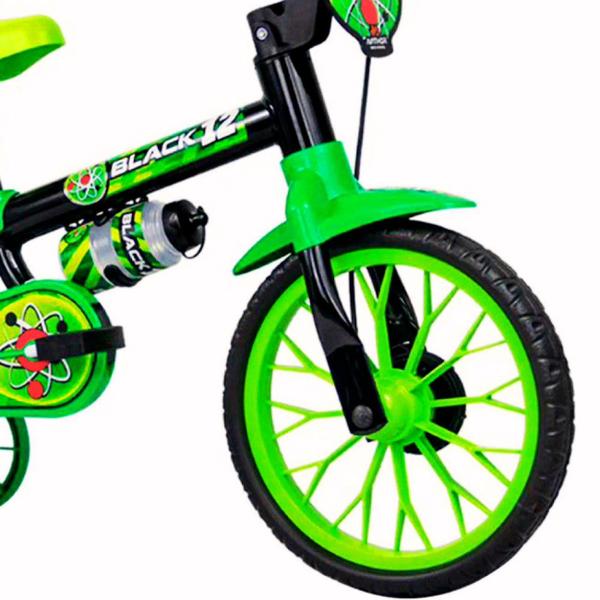 Imagem de Bicicleta nathor aro 12 black 12  masculina pto/verde