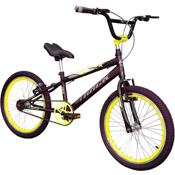 Imagem de Bicicleta Noxx Track Aro 20 Preta e Amarela Neon Rodas Aero Cross