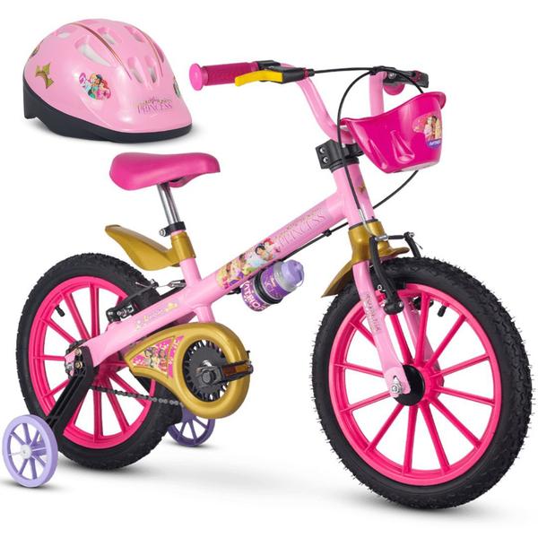 Imagem de Bicicleta para menina Aro 16 com Capacete Princesas da Disney