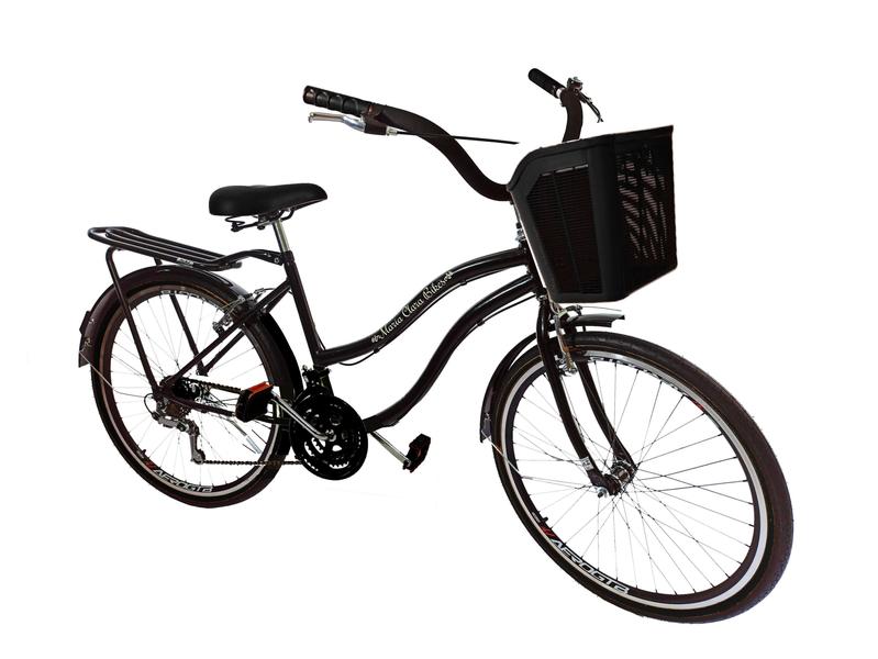 Imagem de Bicicleta passeio aro 26 cesta palst 18v bagageiro preto