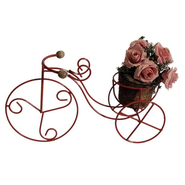 Imagem de Bicicleta Porta Vaso De Flores Suporte Artesanal Em Ferro de Mesa