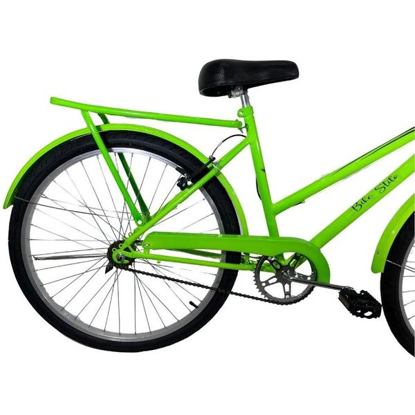 Imagem de Bicicleta Retrô Aro 26 Freio V-Brake Cesta Verde Neon