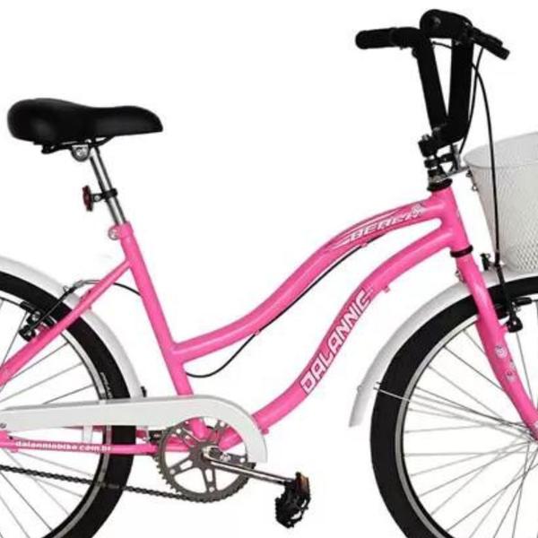 Imagem de Bicicleta Retrô Vintage Aro 26 Feminina Beach Rosa Chiclete