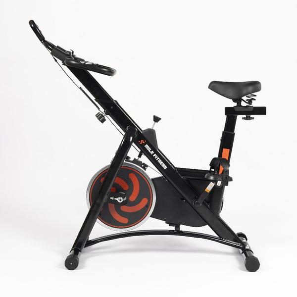 Imagem de Bicicleta Spinning Ergométrica EvoPro Mecânica Roda de Inércia Suporta até 130kg Potência e Desempenho  Mile Fitness