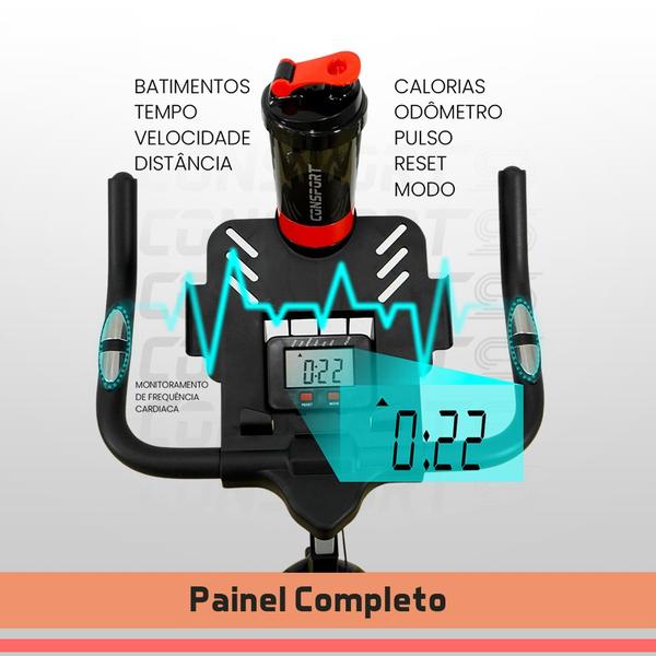 Imagem de Bicicleta Spinning S100 Bike Ergométrica Consport Porta Celular e Tablet Exercícios Academia Squeeze Inclusa