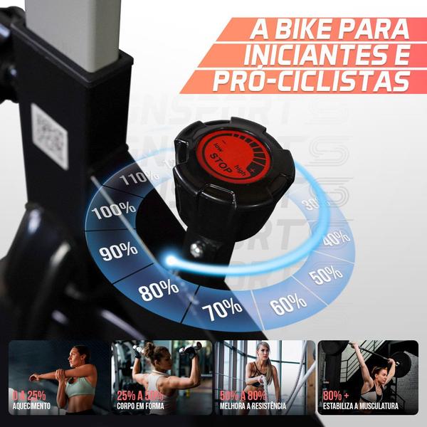 Imagem de Bicicleta Spinning S100 Bike Ergométrica Exercícios Academia Treino em Casa com Garrafa Consport Porta Celular E Tablet