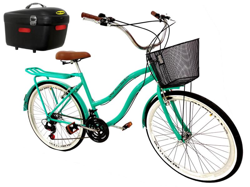 Imagem de Bicicleta tipo food bike aro 26 18v com Baú Box Preto