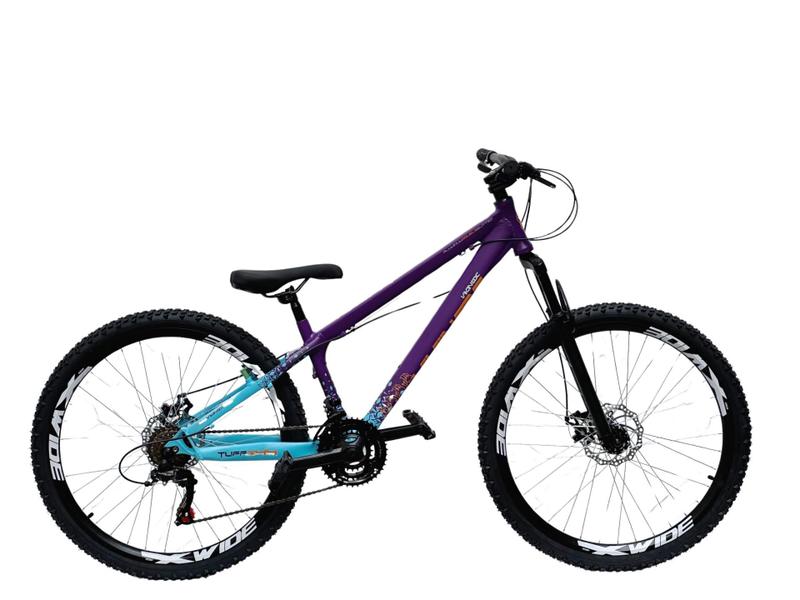 Imagem de Bicicleta Viking X TUFF44 Xwide Aro 26 Freio a Disco 21 Velocidades Cambios Shimano Roxo azul do Grau