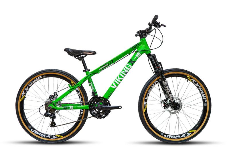 Imagem de Bicicleta VikingX Tuff 25/30 Aro 26 Vmaxx Freio a Disco Cambios Shimanos 21V Verde Neon