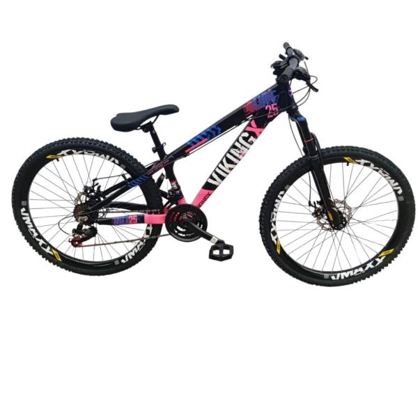 Imagem de Bicicleta Vikingx Tuff 25 Aluminio 21v Freio Hidraulico Suspensão Dianteira Mtb Unissex