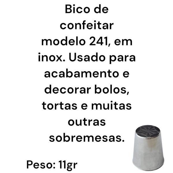 Imagem de BICO DE CONFEITAR RUSSO GRANDE 3,7x4x2,7CM INOX DECORAÇÃO DE BOLOS DOCES CONFEITARIA MOD.241