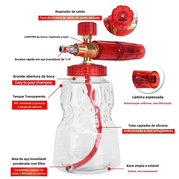 Imagem de Bico de Espuma de Latão para Lavadora de Alta Pressão - Compatível com Karcher, Elitech, Bort, AR e Bosch