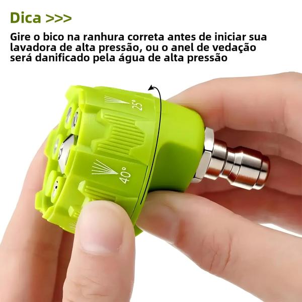 Imagem de Bico de Lavadora Elétrica Versátil 6 em 1 - 0° a 40° de Rotação com Conector Rápido