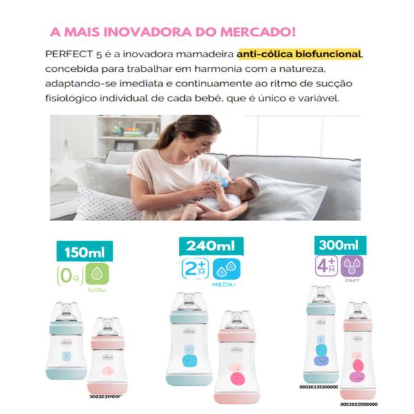 Imagem de Bico De Mamadeira Chicco Perfect 5 Fluxo Papa 6m+ 2 Unidades