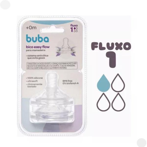 Imagem de Bico De Mamadeira Easy Flow Fluxo 1 0m+ 18792  Buba 