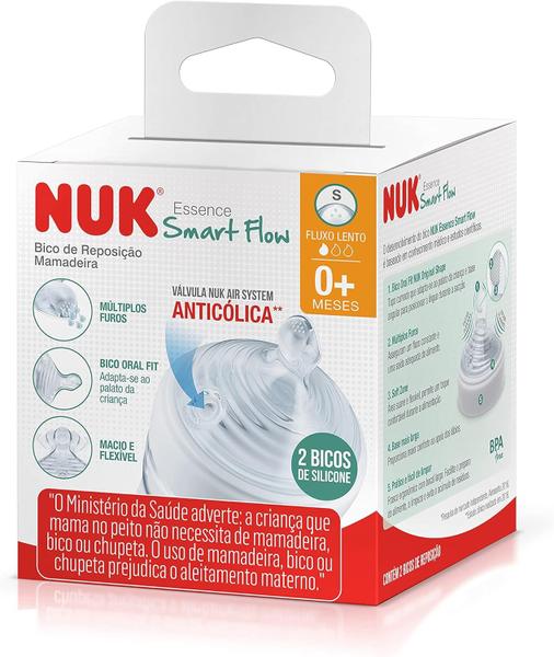 Imagem de Bico de Mamadeira  NUK Fluxo Lento 0 a 6 Meses Essence TC Smart Flow