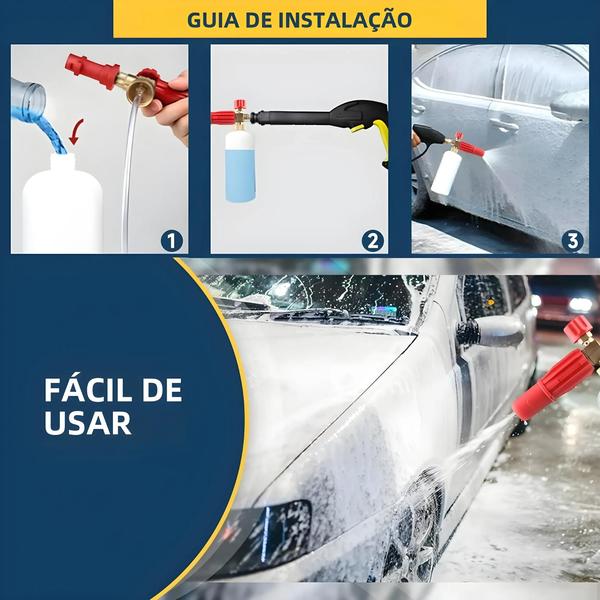 Imagem de Bico de Pistola de Espuma de Neve para Lavadoras de Alta Pressão Karcher, Huter, Makita e Bosch