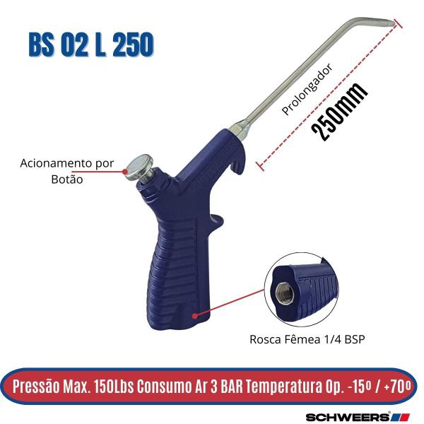 Imagem de Bico de Sopro com Prolongador Botão BS 02 L 250mm SCHWEERS