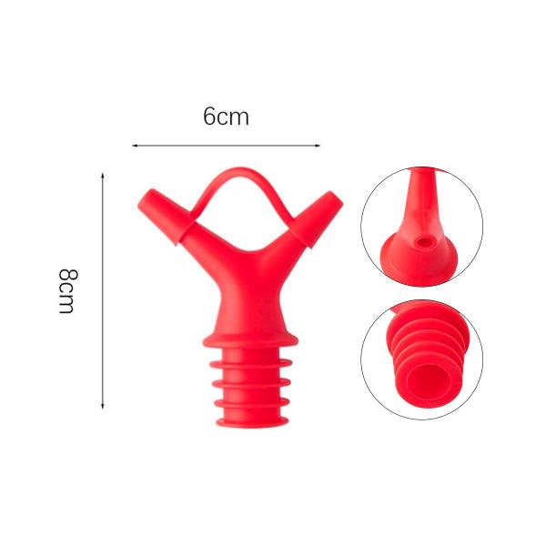 Imagem de Bico Dosador Com dois Bicos Silicone Para Óleos e Azeite Bebidas 02Uni