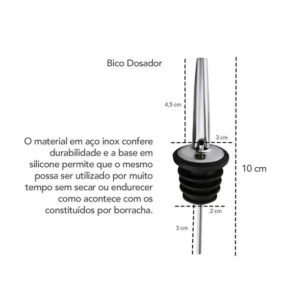 Imagem de Bico Dosador de Bebidas e Garrafas Inox e Silicone 2un