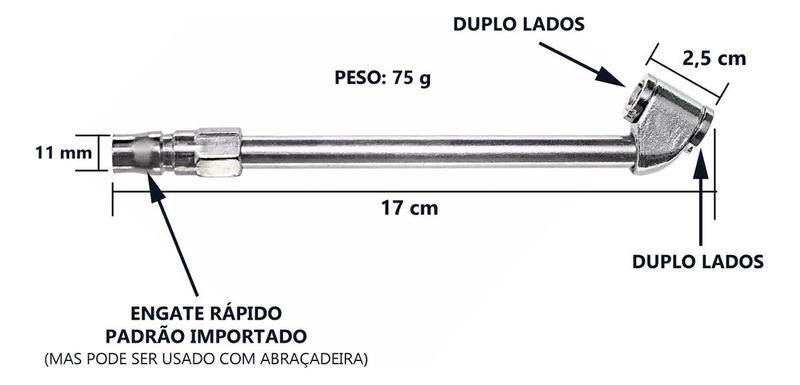 Imagem de Bico Duplo Para Encher Pneu Profissional Bico Encher Reençao