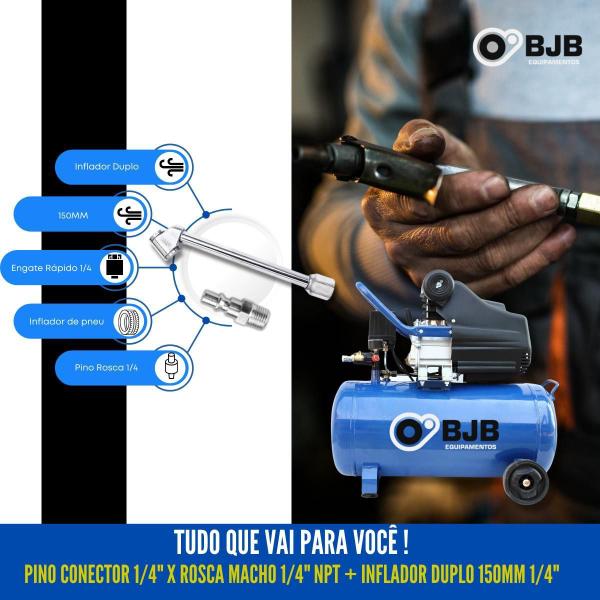 Imagem de Bico Encher Pneu + Pino D Engate P/Compressor Motomil Tekna