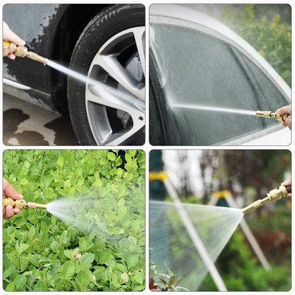 Imagem de Bico Esguicho Bocal Mangueira Pistola Alta Pressão Ajustável Alumínio Limpeza Jardinagem Lavagem