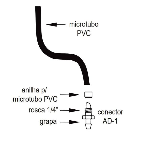 Imagem de Bico gotejador + haste + microtubo agrojet ga-10  (50 unidades)