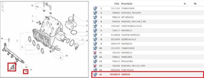 Imagem de Bico Injetor Palio/Idea/Punto 1.4 8V Novo Original Iwp010