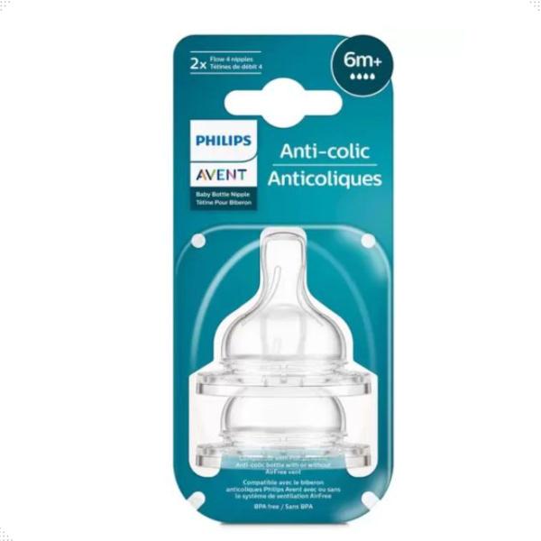 Imagem de Bico Mamadeira Avent Anti Cólica Philips Avent SCY764 2 Unid