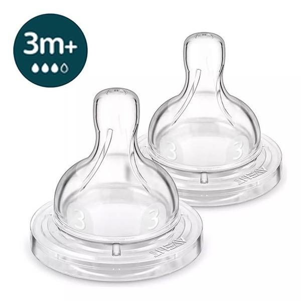 Bico Mamadeira Classic 3.0 Com 2 Unidades - Philips Avent Imagem de Bico Mamadeira Classic 3.0 Com 2 Unidades - Philips Avent