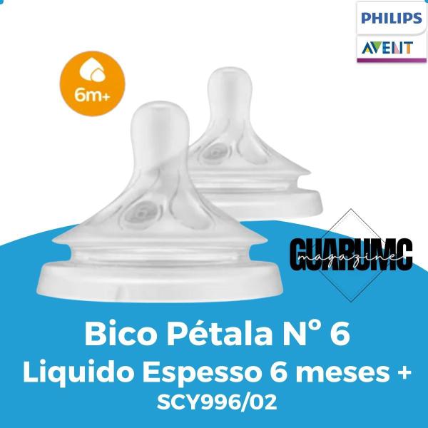 Imagem de Bico Mamadeira Pétala 3.0 N6 - 2 Unidades - 6m + e liquido espesso Plilips Avent