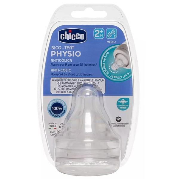 Imagem de Bico Mamadeira Physio Perfect 5 Fluxo Médio 2m+ 2un - Chicco