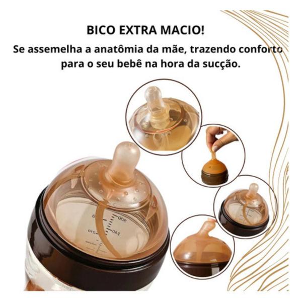 Imagem de Bico Mamadeira Silicone Imita Peito Materno 0 a 3 Meses