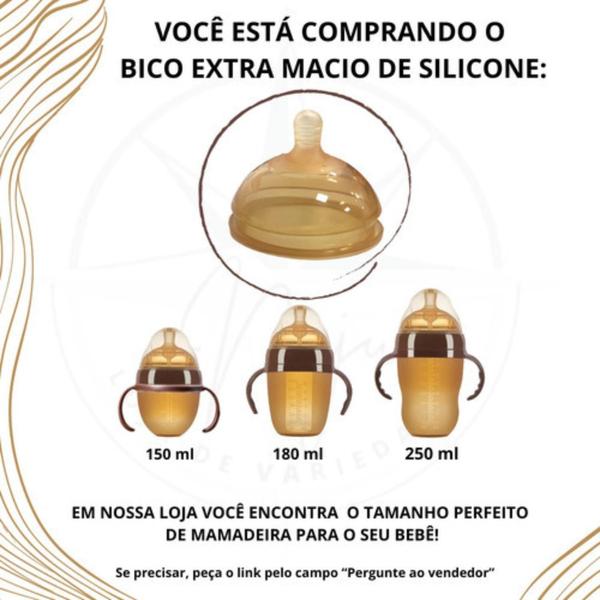 Imagem de Bico Mamadeira Silicone Imita Peito Materno 3 A 6 Meses