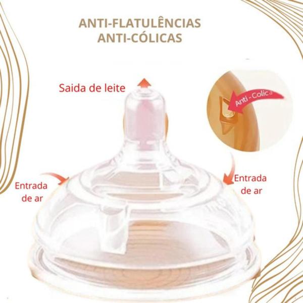 Imagem de Bico Mamadeira Silicone Imita Peito Materno 6 A 12 Meses