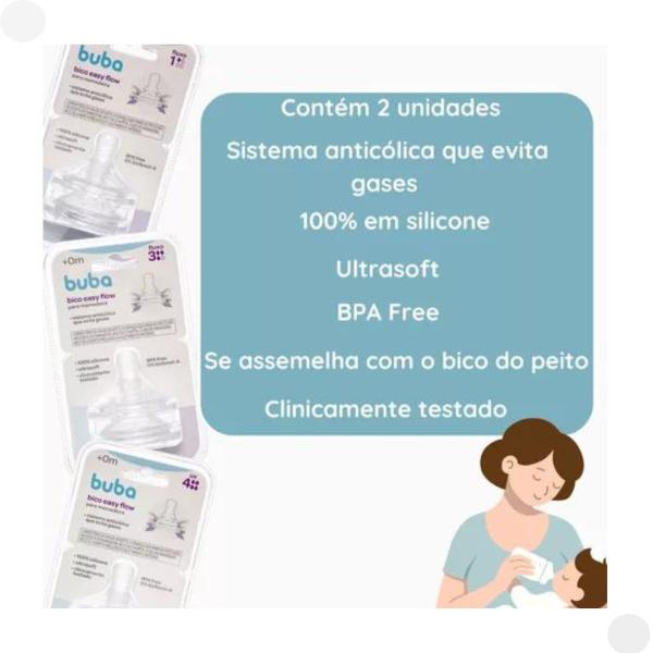 Imagem de Bico para Mamadeira Easy Flow Anticólica - Buba