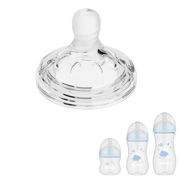 Imagem de Bico para Mamadeira Easy Flow Buba Fluxo Lento Médio Rápido Silicone Ultrasoft Anticólica Buba