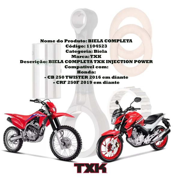 Imagem de Biela Completa CB 250F Twister 2016/ Crf 250 F Nacional- TXK