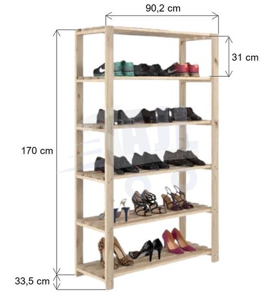 Big Aparador Pinus De Madeira E Arara Dupla Para Closet Organizador - AJB STORE Imagem de Big Aparador Pinus De Madeira E Arara Dupla Para Closet Organizador